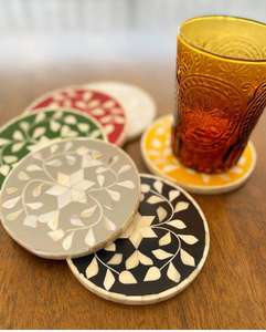 Ensemble de dessous-de-verre en nacre écologique fait à la main, très vendu, épaisseur 10 mm/5 mm, pour table à manger, décoration de la maison, Inde - Product Image 3