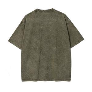 Vêtements personnalisés 100% coton de haute qualité surdimensionné en détresse broderie t-shirts Costume logo détresse Patch acide lavé t-shirt - Product Image 4