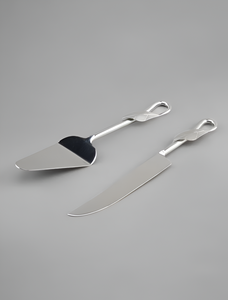 Ensemble de service à gâteau et couteau à poignée en métal feuille Ensemble de service à gâteau de mariage pour restaurants fête hôtel à bas prix - Product Image 6