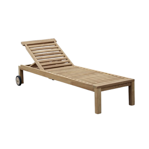Meubles d'extérieur en teck imperméable, chaise longue, lit de soleil en bois, chaises de plage pour patio, bord de piscine et jardin - Product Image 3