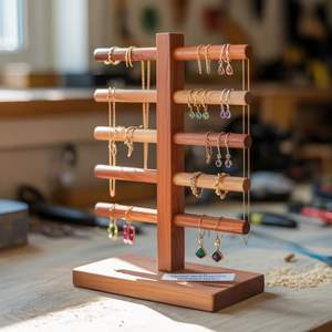 Support d'affichage de bijoux en bois Finition lisse de qualité supérieure Commandes en gros - Product Image 1