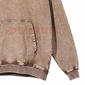 Latest Acid Wash <b>Hoodie</b> for Adults Long Sleeve Breathable Winter Easy Fashion Adult Clothing Zipper ODM Supply Applique Solid - Product Image 4