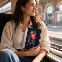 Diario de Viaje Personalizado LABON Neon Coast A5, Tapa Dura de Mezclilla, Diseño Retro, Planificador de Rutas, Cuaderno Personalizado OEM
