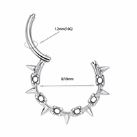 Anneau de septum articulé en titane ASTM F136 pour enfants, avec pointe, pour piercing de nez, segment, daith, cartilage, bijoux de piercing corporel OEM