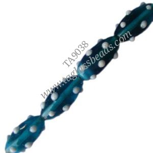 Vente en gros de perles de verre de Murano blanc opaque multicolore de 12 mm cristaux en forme de tuyau de mode pour la fabrication de bijoux - Product Image 5