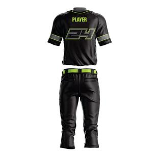 Maillot de baseball sublimé à boutons complets avec pantalon uni au troisième trimestre Fabricant d'uniformes de baseball personnalisés au Pakistan - Product Image 2