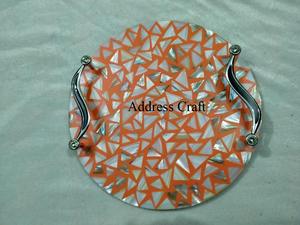 Prix direct usine 2026 Nouveau design Plateau de service Ramadan Eid en nacre incrustée, plateau rond en nacre pour la maison, l'hôtel, le mariage - Product Image 3