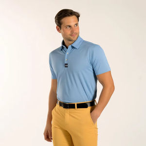 Polo sostenible personalizado de poliéster/algodón de alta calidad, Polo informal de manga corta ajustado para hombre, uniforme sólido, tamaño en blanco - Product Image 4