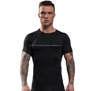 T-shirt de compression en maille unie pour homme, manches longues, écologique et respirant, vente en gros - Product Image 1