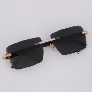 Lunettes de soleil en diamant Moissanite pour hommes et femmes, sans monture, dégradées, tendance, de haute qualité, vente en gros - Product Image 3
