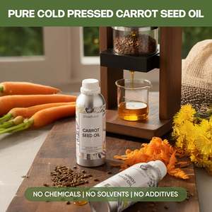 Huile de graines de carotte 100% pure de qualité cosmétique et alimentaire, hydratante, éclaircissante, raffermissante et nourrissante, infusée au citron - Product Image 2