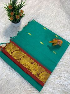 Saree exclusif en coton et soie de créateur de boutique indienne pour adultes mariée fantaisie classique vêtements ethniques mariages fêtes vêtements pour femmes - Product Image 4