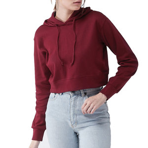 Active Wear Logo imprimé personnalisé grande taille femmes haut court à capuche disponible différentes tailles et couleurs femmes haut court à capuche - Product Image 1