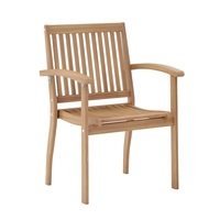 Fauteuils en bois d'acacia massif OEM, qualité supérieure, couleur naturelle traditionnelle, pour extérieur, salle à manger, jardin, café, fête, patio, restaurant