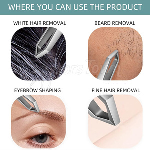 Pinzas de pelo de cejas personalizadas con punta de precisión a prueba de óxido y calidad de grado de salón - Product Image 3