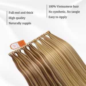 Tape In Human Hair <b>Extensions</b> Vietnamese Remy <b>Micro</b>-Link Straight Double Raw Vietnamese Hair - Product Image 2
