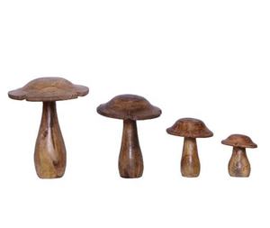 Toadstool de aluminio hecho a mano, recién llegado, acabado plateado en soporte de madera, Juego de 3 fabricantes y exportadores indios - Product Image 4