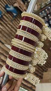 Luxury <b>Indian</b> Fashionable Bridal <b>Bangles</b> Sets Custom Sizes Bollywood Style Churiyan Hot Sale Women's Wedding Jewelry - Product Image 2