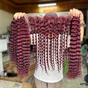 Extensiones de cabello humano crudo virgen vietnamita de alta calidad para conjunto de pelucas estilos de rizos tejido textura de Color personalizado - Product Image 1