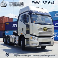 FAW J6P 6x4 420HP LHD RHD Moteur Diesel Euro2 Camions Tracteurs à Plateau Haut Gris Métallisé