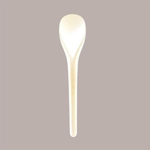 POLO PLASTIC 200 pièces Cuillères biodégradables en PLA beige 12 cm Outils pour desserts dans un sac en papier Italie - Product Image 1