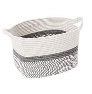 Handmade Cotton Rope <b>Basket</b> with Handle Wall <b>Hanging</b> Home Organizers Convenient <b>Storage</b> Solution - Product Image 5