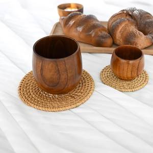 Tasse à thé en bois traditionnelle classique écologique durable, bois naturel massif, tasse à café artisanale, 250 ml, pour la maison et l'hôtel - Product Image 4