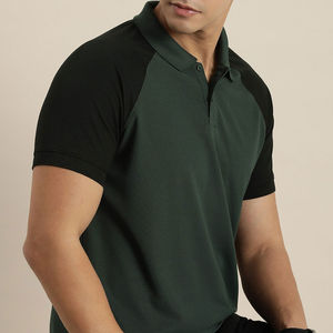 100% algodón de alta calidad antiarrugas para hombre para Polo Camiseta de manga corta cuello levantado estilo botón frontal patrón sólido al aire libre - Product Image 4