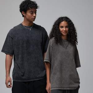 T-shirt pour homme surdimensionné imprimé en coton 100% de haute qualité, lavage à l'acide, avec motif, tissu respirant 280g - Product Image 2