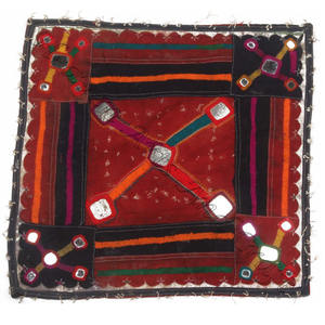 Kutchi Embroidered Patch Kutchi Jacket Colourful Indian Mirror Kutch Hand Embroidered Square Ethnic Sew on With Mirrors and Trim - Product Image 6