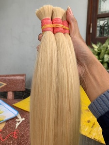 Cheveux en vrac couleur blonde 613 cheveux longs 10A Grade Extensions droites soyeuses 100% faisceaux alignés de cuticules brutes de haute qualité 8 à 30 I - Product Image 4