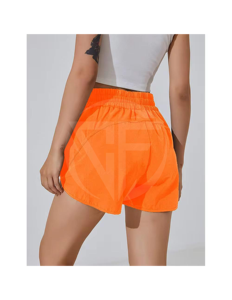 กางเกงขาสั้นผ้าโพลีเอสเตอร์ฝรั่งเศสสำหรับผู้ชายกางเกงขาสั้นผ้าโพลีเอสเตอร์แบบลำลองปิดเอวยางยืดสำหรับผู้หญิง - Product Image 4