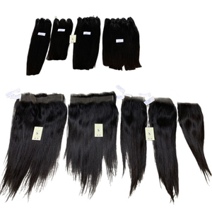 Cabello vietnamita crudo Nudos pequeños 6x6 13x6 HD Hueso de encaje Recto Suizo HD Frontal y cierre Cabello humano - Product Image 1