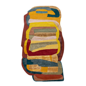 พรมขนสัตว์ผสมวิสโคสลายนามธรรม Joy Gold Hand Tufted รุ่น Tra-15214 สำหรับตกแต่งบ้าน - Product Image 1