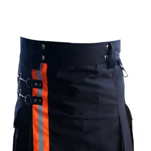 COSH-Kilt de bombero de algodón, falda escocesa de alta visibilidad de bombero, color negro escocés - Product Image 4