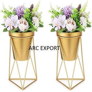 Juego de 2 macetas de Metal pulido brillante plateado de la mejor calidad, maceta de decoración de jardín de diseño Vintage para uso en interiores y exteriores - Product Image 3