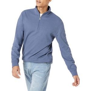 Jersey de media cremallera para hombre, sudaderas de lana, sudaderas con cremallera de cuarto de cuello levantado de gran tamaño multicolor a la venta a granel OEM - Product Image 1