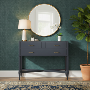 Mesa Consola de Madera de Lujo Hecha a Mano con 3 Cajones, Mueble de Entrada para el Pasillo con Herrajes de Latón para Hogar de Lujo, Hotel y Resort - Product Image 3