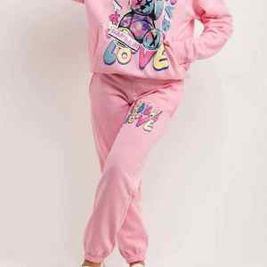 Nouveau Logo Personnalisé Grande Taille Coton Polaire Chaud Survêtement 2 Pièces Ensemble Femmes Strass Ensembles Bling Survêtements - Product Image 6