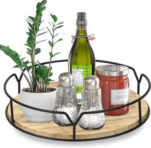 Produit exclusif Plateau de service rond noir métallique élégant avec plateau décoratif de table à manger fini de haute qualité - Product Image 6