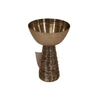 Artistic Silver And Gold <b>Metal</b> <b>Bowl</b> With Nature Inspired Circular Frame Perfect For Unique Home Accent Decor - Product Image 2