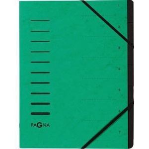 PAGNA DIN A4 240g/m Classeur en carton pressé couleur verte avec bloc à 7 compartiments noir - Product Image 1