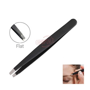 Juego de 4 Pinzas para Cejas de Acero Inoxidable, Punta Recta de Precisión, Herramientas de Depilación Reutilizables Ecológicas, Logotipo Personalizado OEM ODM - Product Image 5