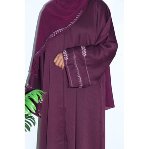WS INTERNATIONAL trabajado a mano azul Nida Abaya Dubai Jilbab modelo de Venta caliente Khimar Burka Thobe Niqab musulmán ropa modesta - Product Image 3