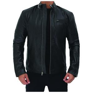 Nouvelle conception de veste en cuir classique pour homme avec col montant et poches avant, livraison DDP - Product Image 2