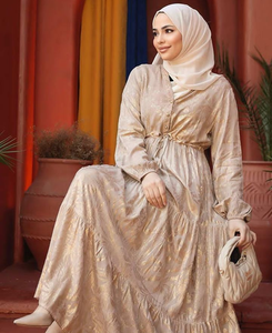 USA Unique Floral Imprimé Abaya Styles avec beau correspondant Hijab et ceinture sur mesure Designs en gros - Product Image 2