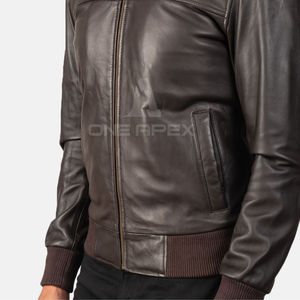 Veste classique en cuir de vachette véritable pour hommes Logo personnalisé Style de la rue pour tailles personnalisées Top vestes pour hommes tendance - Product Image 5