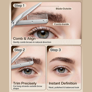 Ciseaux à double usage pour couper les cils avec peigne pour les soins professionnels et à domicile - Product Image 6