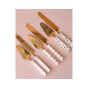 ชุดเซิร์ฟเวอร์เค้กพรีเมี่ยมพร้อมด้ามหินอ่อนมีดขนมหวานสุดหรูเครื่องมือครัวสำหรับเบเกอรี่ที่บ้านและใช้งานได้อย่างมืออาชีพ - Product Image 1