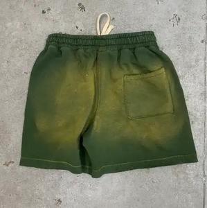 Ensemble deux pièces sportif d'été pour homme, taille mi-haute, avec logo personnalisé, short de bain délavé à l'acide, 100 % polyester, séchage rapide, motif uni - Product Image 3